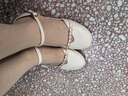 卓詩(shī)尼舒適通勤中跟粗跟一字帶搭扣中空涼鞋夏季百搭女涼鞋 米白色 39  曬單實(shí)拍圖