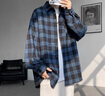 洛科馳格子襯衫外套裝男春秋款一整套搭配高街高級感牛仔褲男裝三件套潮 【三件套】襯衫外套藍+長(cháng)T白+牛仔褲藍 XL 碼數 【建議125-140斤】 曬單實(shí)拍圖