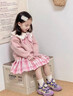 MOKITOUL國際女童學(xué)院風(fēng)套裝春秋款2025新款洋氣兒童春裝jk裙子寶寶春 襯衫裙子蝴蝶結+毛衣 110 cm 均碼 曬單實(shí)拍圖