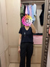 優(yōu)衣庫女裝竹節(jié)紗V領(lǐng)T恤/短袖棉白T上衣打底內(nèi)搭春夏新款483576 69 藏青色 M /160/84A 曬單實(shí)拍圖