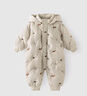 乖奇熊三防嬰幼兒羽絨服連體衣秋冬季保暖防風(fēng)寶寶連帽哈衣鴨絨秋冬裝 淡米灰/叢林派對(duì) 90cm 曬單實(shí)拍圖
