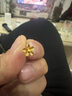 菜百首飾 黃金耳飾 足金5G工藝閃耀金時尚潮流拉絲面花朵造型耳釘 定價 YD 黃金耳飾 約1.18g 曬單實拍圖