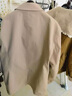 皮爾卡丹（pierre cardin）春秋新款男士風(fēng)衣商務(wù)休閑翻領(lǐng)雙排扣外套短款英倫風(fēng)上衣針織 卡其 170/M 曬單實(shí)拍圖