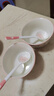 釉下彩可愛(ài)卡通碗碟套裝家用高顏值陶瓷碗筷盤(pán)餐具 2碗2勺 4件套 曬單實(shí)拍圖