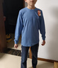貓人男童秋衣秋褲純棉內衣套裝兒童睡衣全棉毛衫保暖中大童秋冬季 麻灰 【100%純棉 A類品質】 170cm 【建議身高155-165CM】 曬單實拍圖