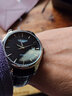 LOSENGS瑞士新款男表專(zhuān)柜男手表機械表超薄真皮簡(jiǎn)約夜光防水名牌專(zhuān)用 本色黑面黑皮 曬單實(shí)拍圖