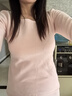 貓人保暖內衣女加絨加厚冬季發(fā)熱防寒大碼無(wú)痕中高領(lǐng)打底秋衣秋褲套裝 【2套裝-圓領(lǐng)】膚色+藕粉 XL 【建議120-140斤】 曬單實(shí)拍圖
