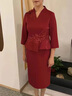 勤度喜婆婆婚宴時尚禮服高檔夏季小個子改良旗袍中式連衣裙 紅色 L 曬單實(shí)拍圖