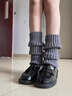 針織襪套秋冬保暖中筒y2k外穿原宿風(fēng)辣妹日系學(xué)院風(fēng)堆堆襪女襪套 灰色 均碼 /40CM堆堆襪 曬單實(shí)拍圖