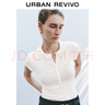 UR2025秋季新款女裝簡(jiǎn)約休閑單排扣圓領(lǐng)修身T恤UWM450122 本白 (面料微透) L 曬單實(shí)拍圖