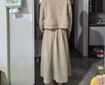絲柏舍時尚套裝2025秋裝新款女裝圓領(lǐng)上衣搭半身裙休閑兩件套 曬單實拍圖