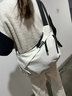 回力挎包大容量日韓系女生潮牌挎包女休閑郵差學生簡約單肩包餃子包 白色 曬單實拍圖