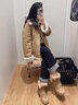 駱駝（CAMEL）冬季新款短筒厚底加絨加厚高幫棉鞋保暖馬丁靴女 L23W307189土黃 40 曬單實拍圖