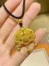 可穎黃金項(xiàng)鏈金包銀吊墜實(shí)心平安鎖福牌轉(zhuǎn)運(yùn)珠長(zhǎng)命鎖吊墜送女友禮物 金1克-總重約14克-福字平安鎖 曬單實(shí)拍圖