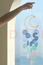 金日滿 INS風(fēng)天然貝殼風(fēng)鈴兒童房間臥室風(fēng)鈴小掛件攝影拍照道具生日禮物 【藍(lán)】月亮貝殼風(fēng)鈴 曬單實(shí)拍圖