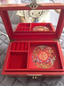 非遺文化經(jīng)典工藝龍鳳銅絲貝殼漆器螺鈿收納首飾盒仿古送禮新人 23銅絲貝殼鑲嵌紅底龍鳳 曬單實(shí)拍圖