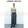 UR【HOT】2025秋季新款女裝撞色條紋一字領(lǐng)針織衫UWM950063 象牙白 M 曬單實(shí)拍圖