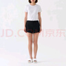 無(wú)印良品（MUJI）女式 短褲 褲子 休閑褲 夏天BE05CC3S 黑色 S (155/62A) 曬單實(shí)拍圖