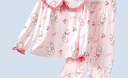 頂瓜瓜兒童家居服套裝春秋全棉a類(lèi)女童長(cháng)袖長(cháng)褲睡衣兩件套純棉 粉色 110 曬單實(shí)拍圖