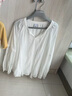 森馬（Semir）長(cháng)袖襯衫女流蘇刺繡波西米亞風(fēng)2025秋新款白色寬松燈籠袖襯衣 白色調00311 M 曬單實(shí)拍圖