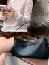 PRADA/普拉達【禮物】女士Prada Aimée大號牛皮革單肩包手提包 黑色 曬單實(shí)拍圖