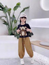 靚貝城堡女童褲子夏季套裝2025新款洋氣燈籠褲時(shí)髦兒童寶寶夏裝網(wǎng)紅小女孩 黑色 120碼適合身高105-115厘米 曬單實(shí)拍圖