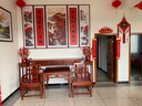 曼遇青絲中堂畫農(nóng)村堂屋掛畫對聯(lián)字畫中式背景墻裝飾畫客廳中堂五聯(lián)山水畫 GR501【鴻運當頭】 83*163+4個43*163cm紅木紋色鋁框 曬單實拍圖