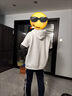 ZMEX假兩件衛衣男潮ins潮流寬松情侶裝連帽長(cháng)袖秋冬加厚韓版學(xué)生外套 白色 XL 建議130-150斤 曬單實(shí)拍圖