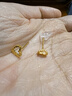 六福珠寶足金鏤空愛(ài)心黃金耳釘女款禮物 計價(jià)G01G0026DS 約0.75克 曬單實(shí)拍圖