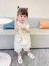G.DUCKKIDS童裝女童夏裝套裝兒童衣服女寶寶夏季25新款小清新吊帶上衣兩件套 雛菊黃色+包包 100 尺碼2~3歲【 90-100cm】 曬單實拍圖