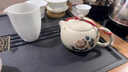 洛湘宜興純手工紫砂壺高端泡茶壺名家許耀文羊脂白玉段泥繪紫砂茶壺 260ml 牡丹西施 曬單實(shí)拍圖