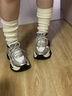 XJXY增高男鞋2025新款秋季透氣運動(dòng)休閑鞋子男鞋百搭高級感男款鞋子 銀色隱形增高10cm 40 曬單實(shí)拍圖