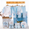 班杰威尔（BANJVALL）婴儿礼盒婴儿衣服春夏秋冬新生儿礼盒套装刚出生宝宝用品满月送礼 加厚祝福熊蓝色 0-6个月 实拍图