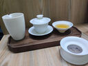 南山先生 整套茶具陶瓷家用功夫茶具蓋碗九件套羊脂玉釉茶具套裝 玲瓏蓋碗九件套 曬單實(shí)拍圖
