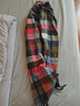 上海故事100%羊毛女士格子圍巾個(gè)性拼色時(shí)尚百搭秋冬季小圍脖防寒保暖送人禮物禮盒裝 ZSS22WJ44 黃綠藍格 曬單實(shí)拍圖