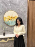 柯蘭娜春秋季韓系輕熟純色百搭針織衫上衣女顯瘦別致洋氣打底衫潮 白色長(cháng)袖 均碼 【適合80-140斤】 曬單實(shí)拍圖