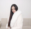 顧冰仿水貂仿皮草外套女中長(cháng)款大衣年輕款氣質(zhì)名媛毛毛絨環(huán)保毛 白色大毛領(lǐng) M 曬單實(shí)拍圖