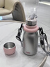 私家良品保溫杯壺嬰兒外出便攜式?jīng)_泡奶長(cháng)效保溫杯女生超大容量316不銹鋼 銀粉色610ml【送金屬貼紙+三飲】 曬單實(shí)拍圖