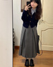 斐特瑪假兩件長袖針織毛衣女2025秋季新款英倫學(xué)院風(fēng)開衫外套上衣女裝 藍(lán)色 M 曬單實(shí)拍圖