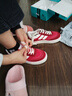 多菲尼森女鞋秋季帆布鞋2025新款韓版復古百搭板鞋小白鞋學(xué)生休閑鞋 紅色-39（偏小半碼） 曬單實(shí)拍圖