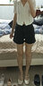 百圖betu女裝夏季新款牛仔褲高腰百搭顯瘦多色牛仔短褲女2305T54 深灰 S 曬單實(shí)拍圖