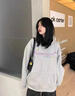 麓格立 衛衣女春秋新款ins新年煙花重磅連帽衛衣寬松潮流百搭慵懶風(fēng)外套 灰色M【建議85-105斤】 曬單實(shí)拍圖
