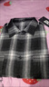 頂峰保羅（Dingfengbaoluo）日系文藝格子襯衫男休閑長(cháng)袖外套疊穿上衣簡(jiǎn)約百搭DFC03黑色XL 曬單實(shí)拍圖