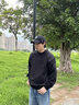 VIP飛行潮牌機(jī)能拼接衛(wèi)衣男賽博朋克長(zhǎng)袖T恤重磅圓領(lǐng)套頭春秋薄款上衣小眾潮 黑色 2XL 曬單實(shí)拍圖