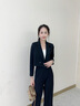晨芙小個(gè)子短款西裝外套女秋職業(yè)套裝氣質(zhì)休閑時(shí)尚西服酒店經(jīng)理工作服 886黑色外套+闊腿褲 S 建議80-90斤 曬單實(shí)拍圖