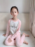 巴布豆兒童睡衣秋季新款男童秋衣秋褲保暖中大童7A抗菌女童拼色家居服 漫櫻粉 小麗早睡早起 120 曬單實(shí)拍圖