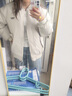 DXOT美式加厚棒球棉服外套女冬季2024新款設(shè)計(jì)感飛行員機(jī)車服夾克寬松 淺灰色  M 曬單實(shí)拍圖