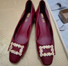 恩若凡喜婆婆穿的皮鞋婚宴鞋子媽媽鞋婚禮結婚配旗袍新娘喜媽媽高端大碼 BK2283[酒紅色]# 39 曬單實(shí)拍圖