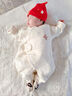 新生嬰兒連體衣服保暖夾棉秋冬加厚初生兒和尚服睡衣寶寶哈衣爬服 保暖小燕子蝴蝶衣 59cm 曬單實(shí)拍圖