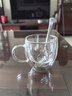 美斯尼 雙層玻璃杯咖啡杯子泡茶杯水杯子早餐牛奶果汁杯辦公家用杯 雙圓杯200ml 曬單實(shí)拍圖